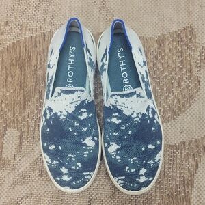 Rothy's Green and White Patterned Slip-Ons - Sneakers Limited Edition